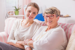 caregiver and elderly person